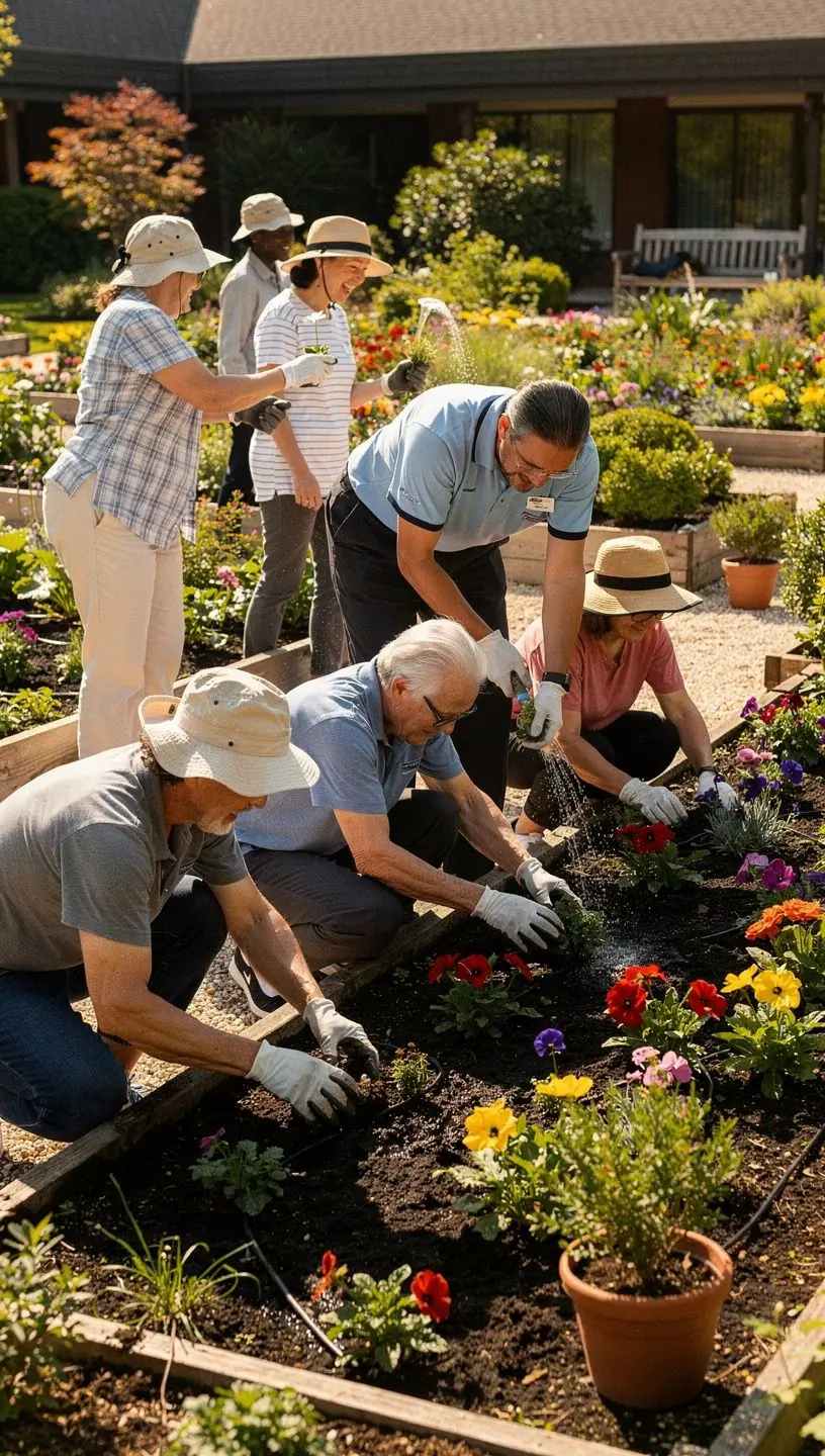 Grupas nodarbība, kur seniori piedalās kultūras aktivitātēs un rokdarbu meistardarbnīcās.